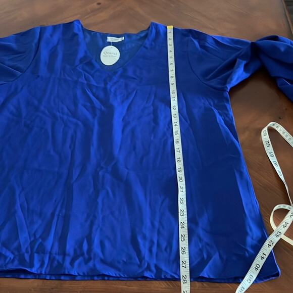 Qearal Royal Blue Pullover Blouse with V-neck and Long Sleeves Woman's Size XL - Picture 10 of 10